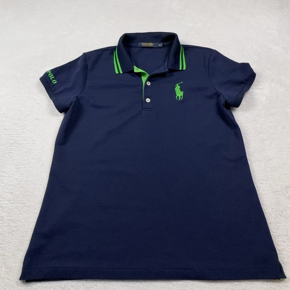 Polo Golf Ralph Lauren Polo Shirt Women M Blue Embroidered Pony Cotton Peru